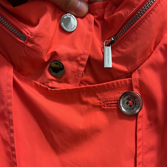 Micheal Kors Trench Bright Pink Coat Size L - Picture 2 of 6